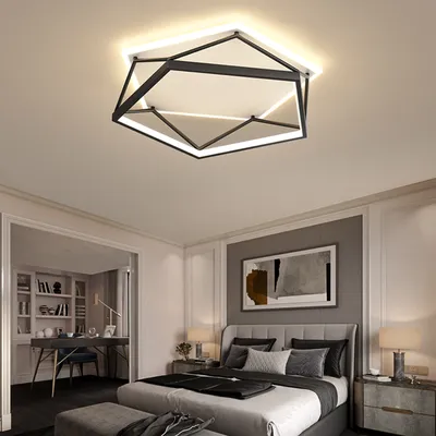 Produktbild von LED Deckenleuchten Deckenlampe, Stufenlos Dimmbar mit Fernbedienung, Fünfeckiger Ausschnitt Wohnzimmerlampe, 3 einstellbaren Farben Esszimmerlampe