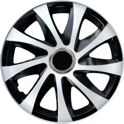 Produktbild von NRM Radkappen DRIFT Extra, Weiß/Schwarz 15" Zoll. (4 x Universal Radzierblenden/Radkappen)