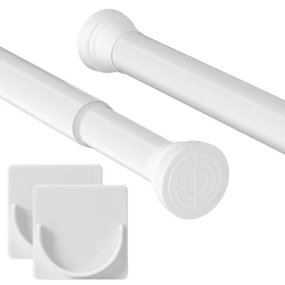 Produktbild von Teleskopstange - Ausziehbar ohne Bohren - Für Badezimmer Kleiderschrank und Fenster - Weiß 61–87 cm