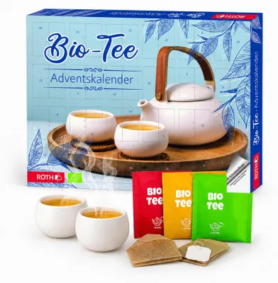 Produktbild von ROTH Bio-Tee-Adventskalender – 24 Sorten für genussvolle Adventstage – Geschenk für Teeliebhaber, ohne Schokolade
