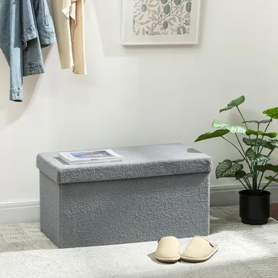 Produktbild von Klappbare Aufbewahrungsbank mit Stauraum, 76x38x38 cm, 84 L, Dunkelgrau