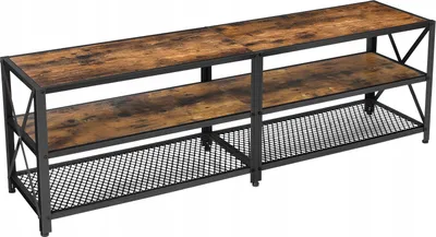 Obrázek produktu pro BEGRYF TV skříňka 140x40x50 cm tmavě hnědá TV skříňka Lowboard kov dřevěný vzhled Vintage Industrial obývací pokoj