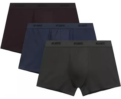 Zdjęcie produktu dla Bokserki męskie, zestaw 3 sztuk, wygodne, wielokolorowe, brązowe, khaki, niebieskie, rozmiar M