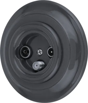 Image de Prise d'antenne rétro encastrée en porcelaine 3 trous I PR1 gris foncé