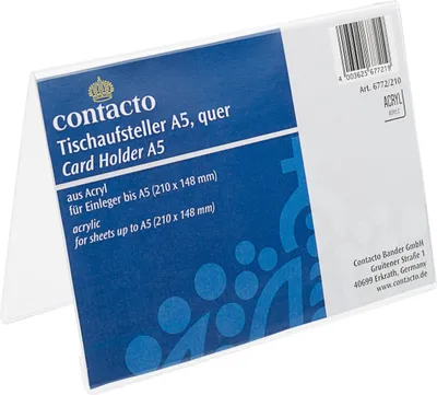Produktbild von CONTACTO Acryl-Tischaufsteller, Höhe: 150 mm, Breite: 210 mm