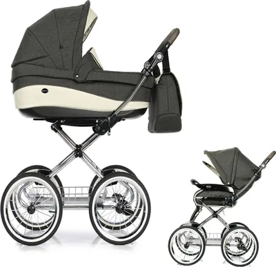 Produktbild von Emma Classic 2 in 1 inkl. Sportsitz und Zubehör in Farbe Dunkelgrau-Creme (E-4) - erhältlich in 6 weiteren Farben