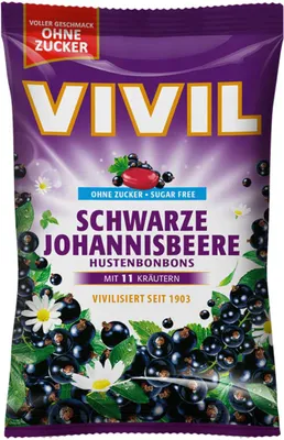 Immagine prodotto di VIVIL® 2361 VIVIL® Schwarze Johannisbeere ohne Zucker Bonbons 120,0 g