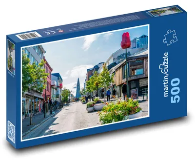 Zdjęcie produktu dla Puzzle 500 Reykjavík - ulica Laugavegur - martinpuzzle
