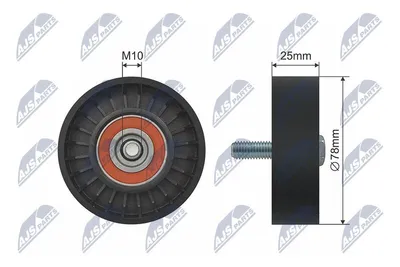 Produktbild von NTY Spannrolle Keilriemen RNK-CT-041 passend für PEUGEOT 206 Schrägheck (2A/C) 25mm 78mm