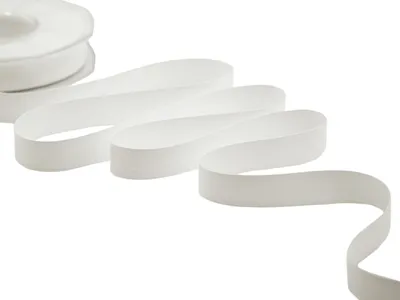 Productafbeelding van Poly katoen - Mat poly-katoenen lint voor geschenkverpakkingen - Decoraties - Gastgeschenken - Natuurwit - 15 mm x 25 m