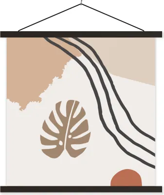 Produktbild von MuchoWow® Textilposter Sommer - Abstrakt - Blatt 120x120 cm mit schwarzem Rahmen - Aufhängungsset