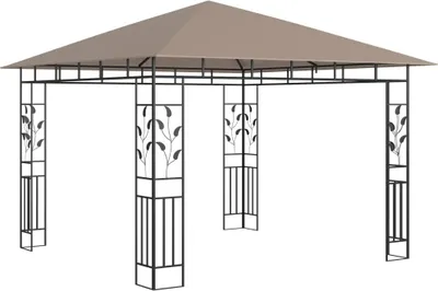 Produktbild von vidaXL Pavillon mit Moskitonetz 3x3x2,73 m Taupe 180 g/m²