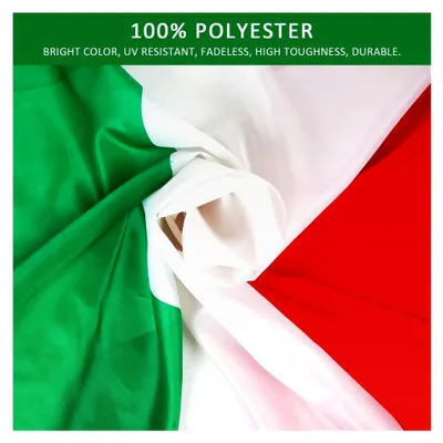 Produktbild von Italienische Flagge, drei Handflaggen mit Stangen, Regenfahnen und Sonnenschutz, geeignet für Innen- und Außenaktivitäten (90 x 145 cm)