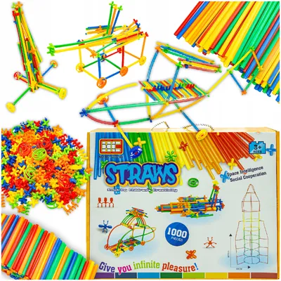 Produktbild von DK Kreativ-Set Konstruktions-Strohhalme Bauspielzeug 1000 Teile