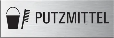 Produktbild von Schild - Putzmittel Raum  | Türschild 240 x 80 mm Aluminium selbstklebend