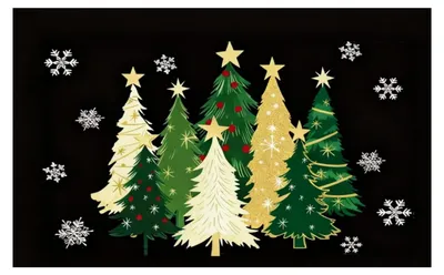 Weihnachts-Fußmatte, rutschfest, 45x75 cm, Merry Christmas Tree