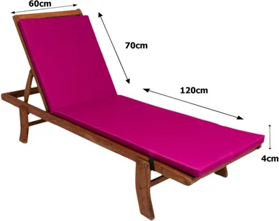 Image de Coussin de chaise longue 190x60x4cm, rose, coussin de chaise longue de jardin, coussin d'extérieur, chaise longue, coussin de chaise longue, coussins de chaise longue, coussins de chaise longue, coussins de chaise longue