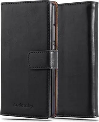 Produktbild von Cadorabo Hülle für Huawei P8 Schutzhülle in Schwarz Handyhülle Book Tasche Case Etui Luxury