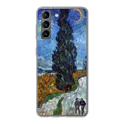 Produktbild von MuchoWow® Handyhülle Schutzhülle Hülle für Samsung Galaxy S21 Straße mit Zypresse und Stern - Vincent van Gogh Silikon Softcase Handy Hülle - Softcase