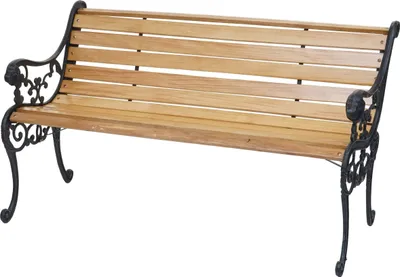 Produktbild von Gartenbank HWC-F98, Sitzbank Parkbank Holzbank, 2-Sitzer Gusseisen Holz 125cm 20kg  hellbraun