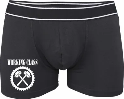 Produktbild von Boxershorts - Mann - Boxer-0030-man-black-v-L - schwarz - L - vorn - Working Class - lustiges Motiv - Spruch - Unterwäsche - Unterhose - Freizeit - lustig