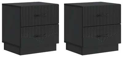 Productafbeelding van vidaXL Nachtkastje, 2 stuks, zwart, 43 x 34,5 x 44,5 cm, houtvezel