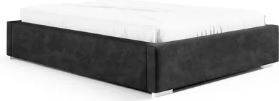 Produktbild von Stauraumbett Linn 180x200 – Modern & Stabil ohne Kopfteil mit Metallrahmen, Gasdruckfedern & Edlem Samtbezug Piano 17 Schwarz