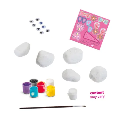 Produktbild von SES Creative 14843 – Steine Dekorieren Set für Kinder, Inklusive Wackelaugen und Farben, Zeichenschablonen-Set für Kinder, 5 Jahr(e), Gemischte Farben, 1 Stück(e)