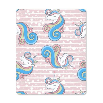 Produktbild von MuchoWow® Mauspad Mousepad Einhorn - Muster - Rosa 19x23 cm - Mousepads - Maus Mat - Pad - Mausunterlage - Mauspads - Spielen