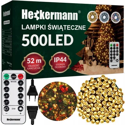 Produktbild von Weihnachtslichter 500 LED IP44, 50m, Fernbedienung, 8 Modi warm 3000K Heckermann