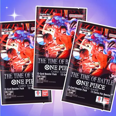Productafbeelding van 3x One Piece Card Game OP-16 Booster Pack "The Time of Battle", Engelstalig