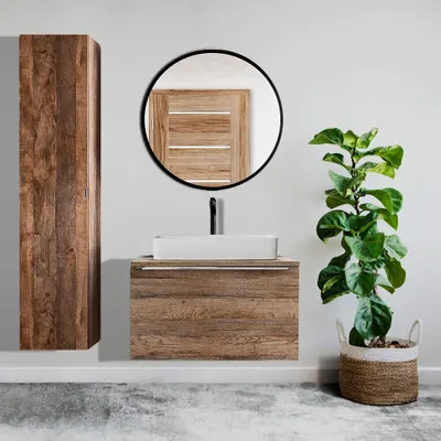 Produktbild von Badmöbel Set PUEBLA-56 in Vintage Oak Eiche, B/H/T 130/200/46 cm