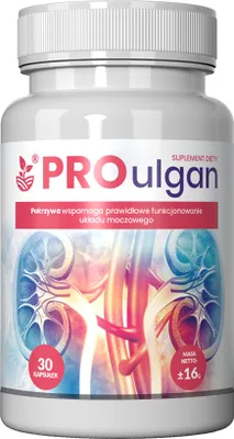 Immagine prodotto di Capsule di Proulgan - Supporto delle vie urinarie, 30 capsule, senza zucchero. Formula efficace per la salute delle vie urinarie e il benessere generale. Qualità garantita.