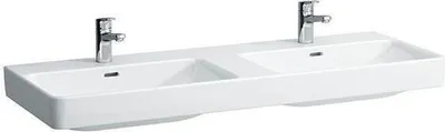 Produktbild von LAUFEN PRO S Doppelwaschtisch, 1 Hahnloch, mit Überlauf, 1300x460mm, H8149684001041