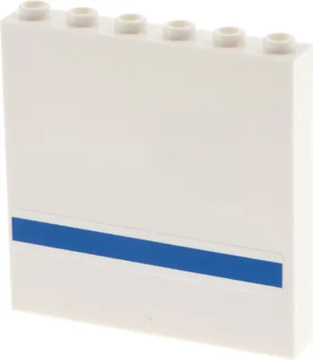 Produktbild von 1x Lego Panele 1x6x5 weiß Sticker Außenseite Streifen blau Panele 59349pb036