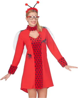 Produktbild von Marienkäfer "Bella" Kostüm Kleid für Damen | Rot Schwarz Größe: 44/46