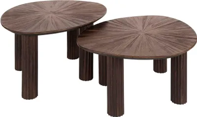 Image de Maya Teak Table basse triangulaire Set/2 - Espresso