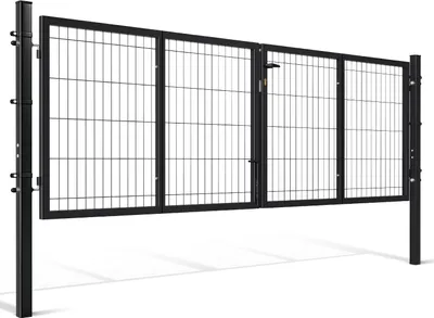 Produktbild von Faziango Doppelflügeltor Einfahrtstor Gartentor Tore Hoftor verzinkt 300cm x 100cm Doppelflügel - inkl. Schloss, Schlüsseln Gartenpforte Zauntor Anthrazit