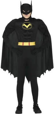 Black Hero Kostüm 14-16 Jahre, schwarz, Mützen & Masken