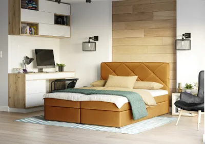 Produktbild von Boxspringbett Schlafzimmerbett MILTON 180x200cm Gelb