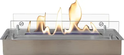 Produktbild von Xaralyn Ethanolkamin - Ethanolbrenner L - mit Einbaulippe - Gebürsteter Edelstahl - 3 kW Heizung - Ethanol Einbaukamin - echte Flammen