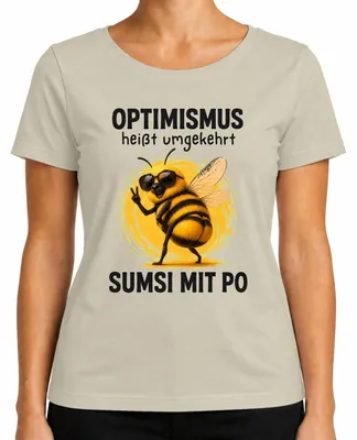 Obrázok produktu pre Optimistické tričko s nápisom "Sumsi s pozeraním sa, sarkazmus", dámske, prírodná farba, veľkosť XXL