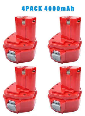Image de Batterie 12V pour outils électriques - Batterie de remplacement Ni-MH - Compatible avec les modèles PA12, 1220, 1222, 1235, 1233S, 6271D, L50 - Batterie rechargeable - Lot de 4 batteries, 4,0 Ah