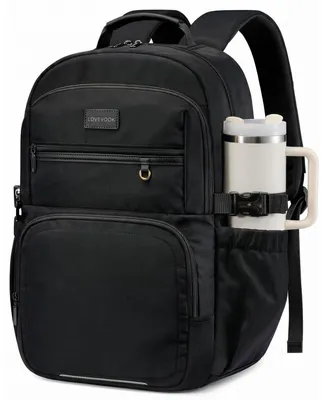 Produktbild von Rucksack Damen Laptop Schulrucksack Arbeitsrucksack B-schwarz 15,6 Zoll