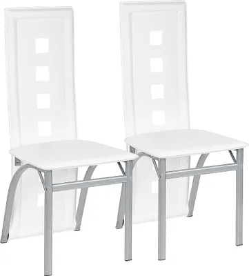 Produktbild von WYCTIN Esszimmerstühle 2 Set Stuhl Küchenstuhl Esszimmerstuhl Wohnzimmerstühle Kunstleder Hochlehner Weiß
