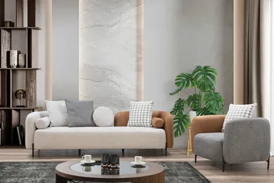 Produktbild von Wohnzimmer Polstergarnitur Designer Bunte Sitzgarnitur Textilsessel 3tlg