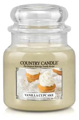 Zdjęcie produktu dla Świeca zapachowa Country Candle Vanilla Cupcake, średnia, dwupłomykowa (453 g)