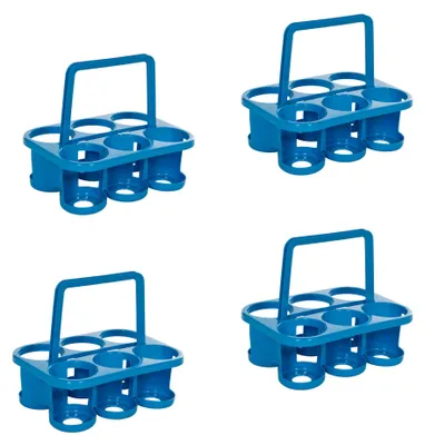 Zdjęcie produktu dla Novaliv 4x koszyk na butelki na 24 butelki - Stabilny uchwyt - Koszyk na napoje z tworzywa sztucznego, sztaplowany, 32x23x28cm NIEBIESKI - Idealny do kuchni i piwnicy Koszyk na napoje koszyk na piwo koszyk na napoje pudełko na butelki