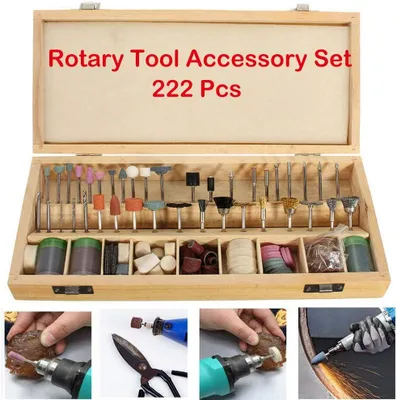 Produktbild von 222 stk Drehwerkzeug Schleifset Polierset Drill Zubehör Schleifer Set Für Dremel