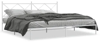 Obrázek produktu pro vidaXL Postel s čelem kovová bílá 193x203 cm